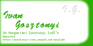 ivan gosztonyi business card